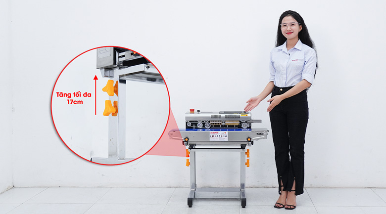 Máy hàn miệng túi Kunba SMT-150LD chân đứng cao