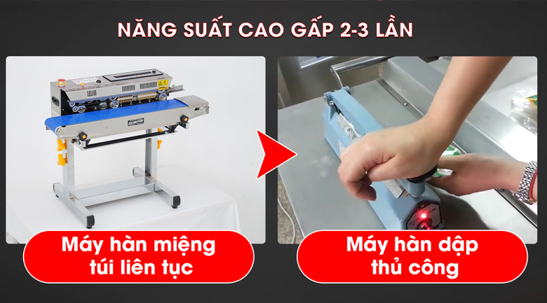 Năng suất cao gấp 2-3 lần máy dập thủ công