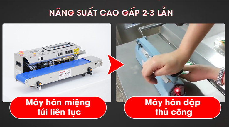 Năng suất cao gấp 2-3 lần máy hàn dập thủ công