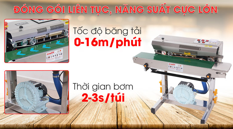 Máy hàn miệng túi đa năng Kunba FRQM-980C năng suất cao vượt trội