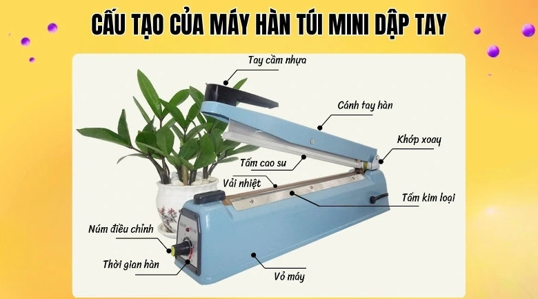 Cấu tạo của máy hàn miệng túi cầm tay mini