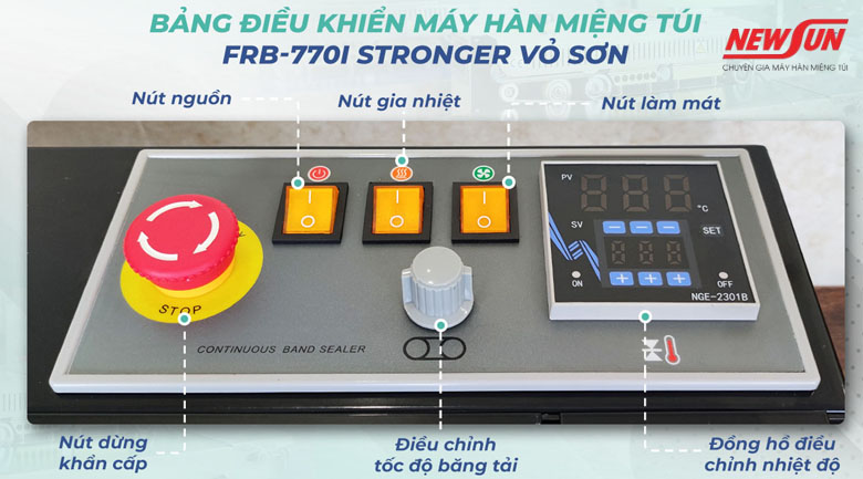 Bảng điều khiển máy ép miệng túi