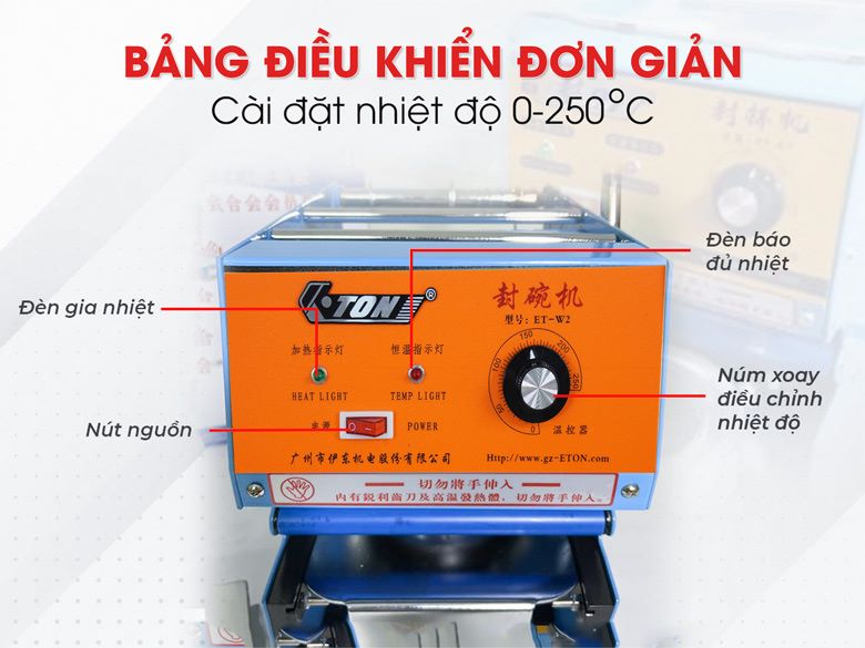 Máy dập cốc bằng tay ET-W2 Bảng điều khiển đơn giản, dễ vận hành