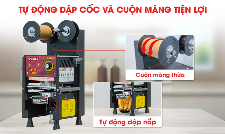 Máy dập cốc tự động ET-A1 Tự động dập và cuộn màng sau khi dập