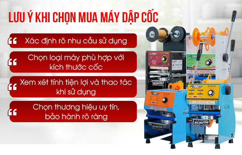 Tiêu chí lựa chọn máy dập cốc