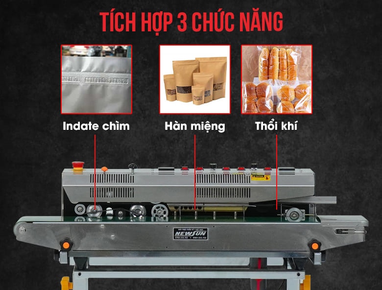 Máy hàn miệng túi thổi khí in date FRSC-10101L Tích hợp 3 chức năng trong một máy
