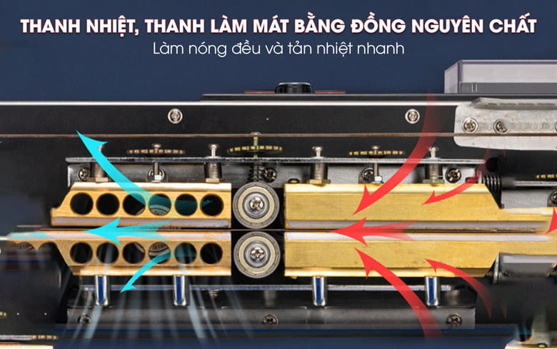 Máy hàn miệng túi thổi khí in date FRSC-10101L Thanh nhiệt và thanh làm mát bằng đồng
