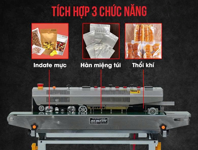Máy hàn miệng túi thổi khí in date FRSC-10101L Tích hợp 3 chức năng
