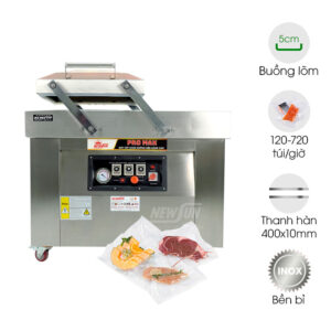 Máy ép chân không DZQ400-2SB Promax (2 buồng lõm 5cm)