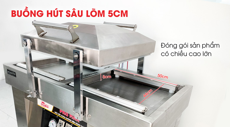 Buồng hút sâu 5cm – Xử lý dễ dàng sản phẩm cồng kềnh