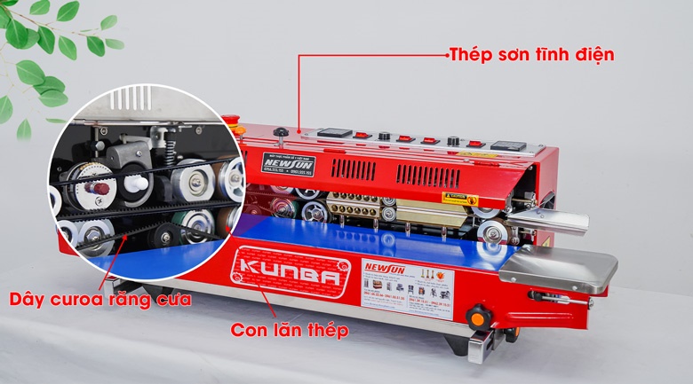 Máy hàn miệng túi in date Kunba FRM-980 Máy làm từ chất liệu cao cấp, tuổi thọ lâu dài
