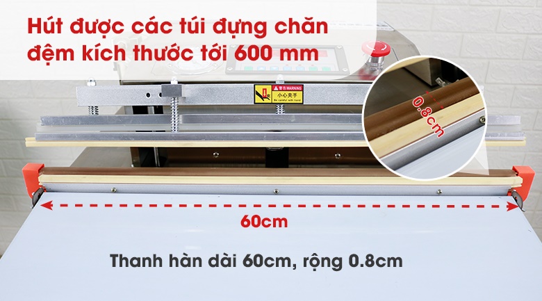 Thanh hàn dài 600mm – Hỗ trợ đóng gói túi kích thước lớn 