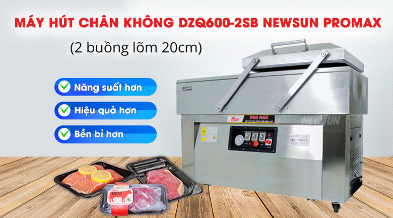 Máy ép chân không DZQ600-2SB Promax (2 buồng lõm 20cm)