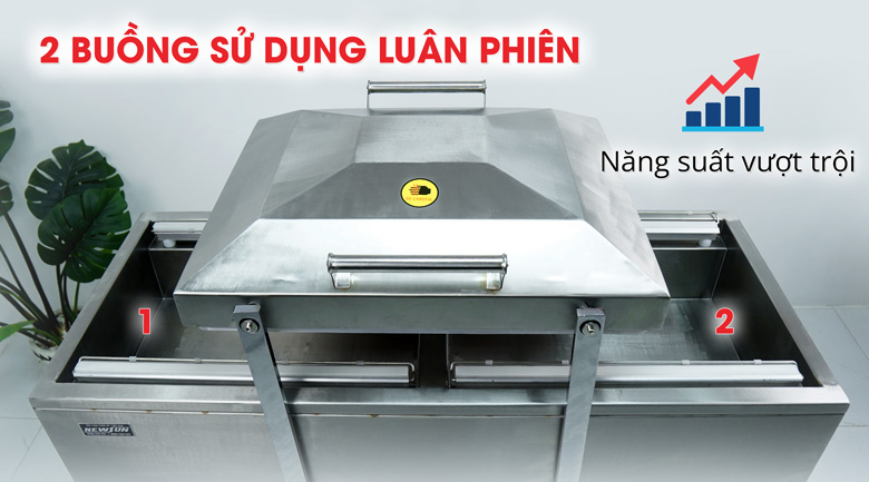 Buồng hút đôi giúp tăng năng suất gấp 1,5 lần so với buồng đơn