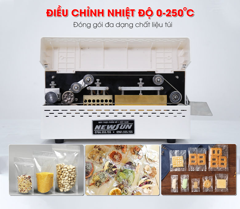 Điều chỉnh nhiệt độ linh hoạt, hàn được nhiều loại túi