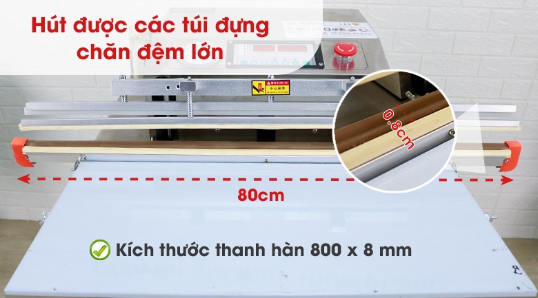 Thanh hàn dài 800 mm – Xử lý dễ dàng túi kích thước lớn 
