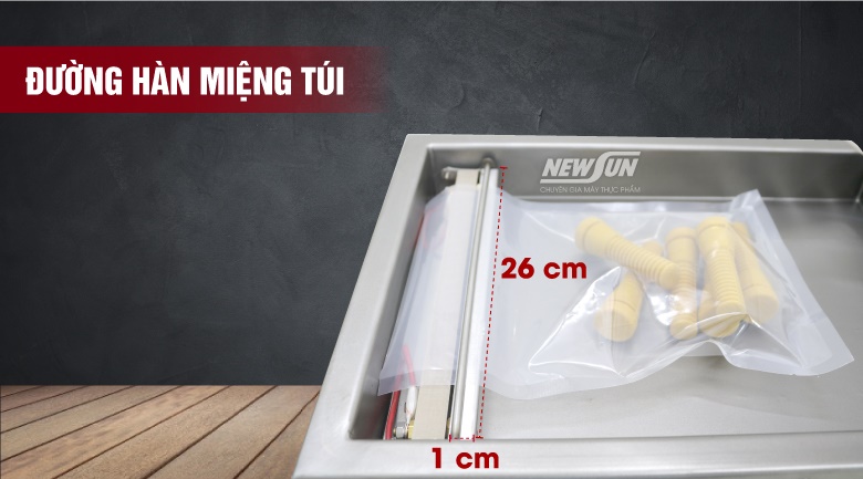 Máy ép chân không DZ260 Thanh hàn đơn dài 26cm giúp xử lý nhiều túi cùng lúc