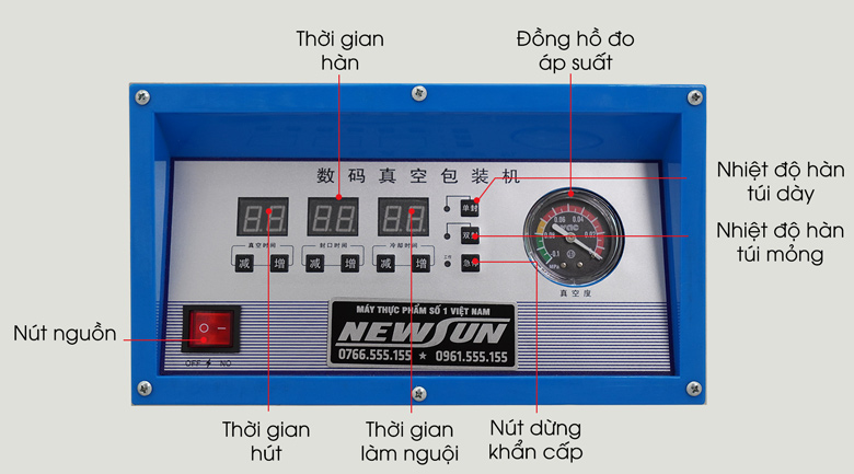 Máy ép chân không chè LD660 Bảng điều khiển hiện đại, thao tác đơn giản, dễ sử dụng