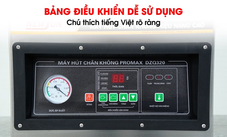 Máy ép chân không điện tử DZQ320 Hệ thống điều khiển trực quan, dễ sử dụng